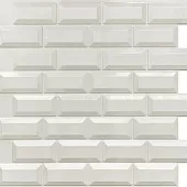 Панель облицовочная ПВХ белая 595x595мм Метро 3D