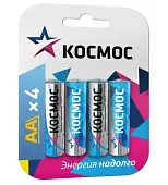 Элемент питания алкалиновый LR LR6 BP-4 4шт Космос