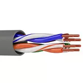 Кабель витая пара U/UTP кат.5E 4х2х24AWG solid CU PVC серый