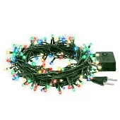 Гирлянда светодиодная нить LE LED XMAS 02 3000K 10м зеленый кабель