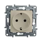 Розетка 1-м СП Etika 16А IP31 250В 2P+E с заземлением, защитные шторки слоновая кость Legrand