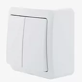 Выключатель двойной Viola белый Lezard