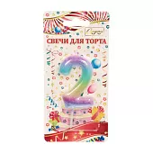 Свеча для торта Радуга цифра "2"