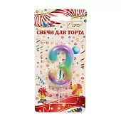 Свеча для торта Радуга цифра "3"
