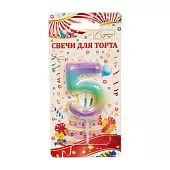 Свеча для торта Радуга цифра "5"