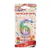 Свеча для торта Радуга цифра "6"
