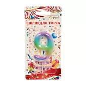 Свеча для торта Радуга цифра "9"