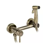 Смеситель с гигиенической лейкой, круглый корпус, бронза Санакс 20482 GFmark