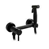 Смеситель с гигиеническим душем, круглый корпус, черный Санакс 2448 GFmark