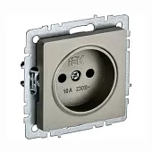 Розетка Brite без заземления, без защитной крышки 10А РС10-1-0-БрШ шампань IEK