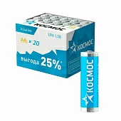 Батарейки алкалиновые AA 1.5В 20шт Космос