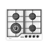 Варочная панель газовая 4 конфорки Midea MG697TGW белая
