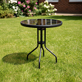 Стальной стеклянный стол GTS-276T черная рама