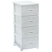 Комод Декор Ажур 4 секции белый