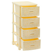 Комод Декор Ажур 4 секции слоновая кость