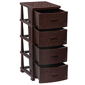 Комод Декор Ажур 4 секции темно-коричневый