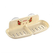 Мыльница двойная, цвет кремовый