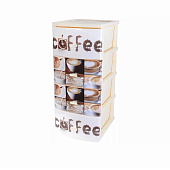 Комод Декор Кофе 4 секции слоновая кость