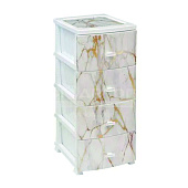 Комод Декор Белый мрамор 4 секции белый