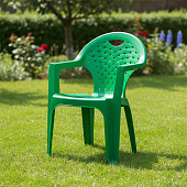 Кресло пластиковое зеленое
