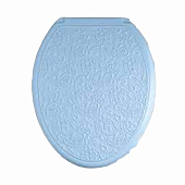 Крышка унитаза Декор Ажур бледно-голубая