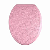 Крышка унитаза Декор Ажур розовая