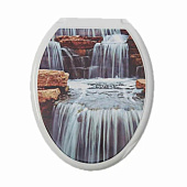 Крышка унитаза Декор Водопад белая