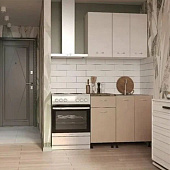 Кухонный гарнитур Моника, ясень анкор  светлый - мокко - королевский опал 1м