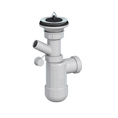 Сифон для умывальника, традиционная резиновая пробка, выход слива d32, подключение к стиральной машине