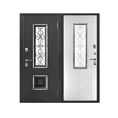 Дверь металлическая 7,5 см Венеция Серебро Белый ясень 960х2050 R