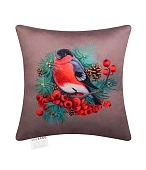 Подушка Снегирь 40х40см какао
