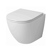 Унитаз GR-4455SQ 490х370х360мм подвесной безободковый смыв Торнадо бесшумный с тонкой крышкой