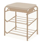 Банкетка с мягким сиденьем и ящиком БП1-1 слоновая кость, бежевый металлик