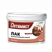Лак акриловый матовый для внутренних работ Оптимист 3 кг L209