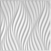 Панель облицовочная белая 595x595мм Порту 3D