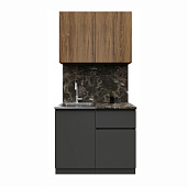 Кухонный комплект Лето, графит - дуб чарльстон 1м