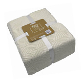 Плед микрофибра Monogram 200х220см молочный