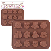 Форма для шоколадных конфет силиконовая Совы VL80-330
