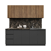 Кухонный гарнитур Лето, графит - дуб чарльстон 2м