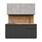 Кухонный гарнитур Лето, графит - цемент светлый 1,8м