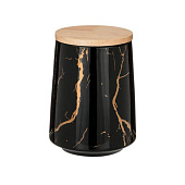 Банка для сыпучих продуктов 650мл Fantasy фарфор/бамбук, черный