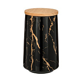 Банка для сыпучих продуктов 800мл Fantasy фарфор/бамбук, черный