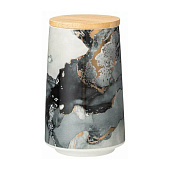 Банка 800мл с крышкой Lefard Moon Art фарфор/бамбук, черный