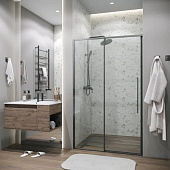 Перегородка душевая 140x195см графит сатин