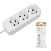 Удлинитель 3 гнезда 3м с/з 10А 2300Вт белый Народный