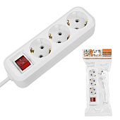 Удлинитель 3 гнезда 3м с/з выключатель 10А 2300Вт белый Народный