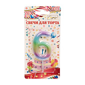 Свеча для торта Радуга цифра "6"