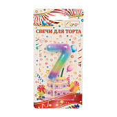 Свеча для торта Радуга цифра "7"