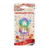 Свеча для торта Радуга цифра "8"