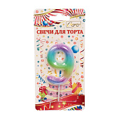 Свеча для торта Радуга цифра "9"